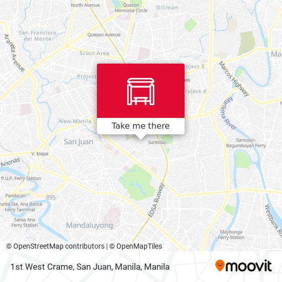 1st West Crame, San Juan, Manila map