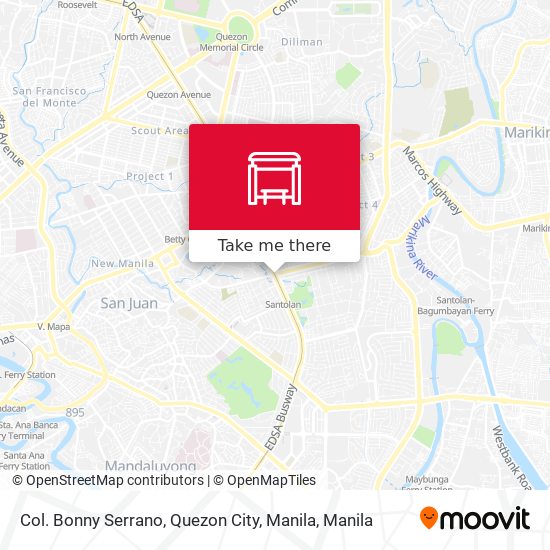 Col. Bonny Serrano, Quezon City, Manila map