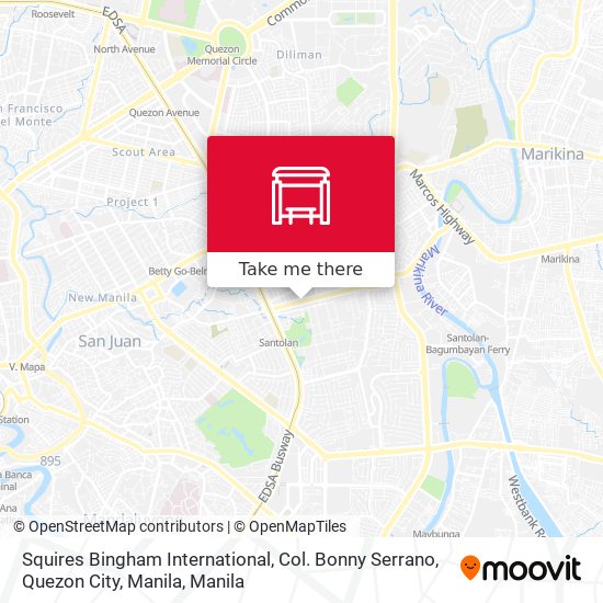Squires Bingham International, Col. Bonny Serrano, Quezon City, Manila map
