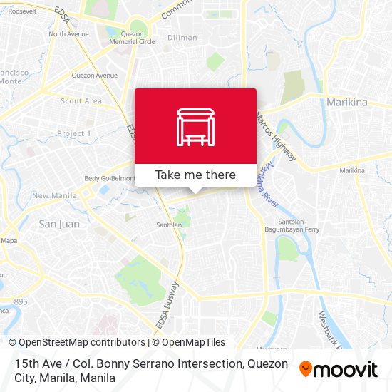 15th Ave / Col. Bonny Serrano Intersection, Quezon City, Manila map