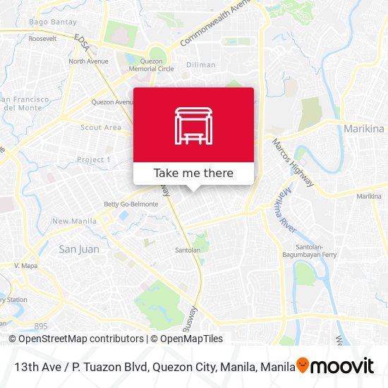 13th Ave / P. Tuazon Blvd, Quezon City, Manila map