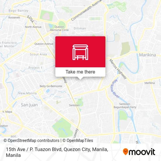 15th Ave / P. Tuazon Blvd, Quezon City, Manila map