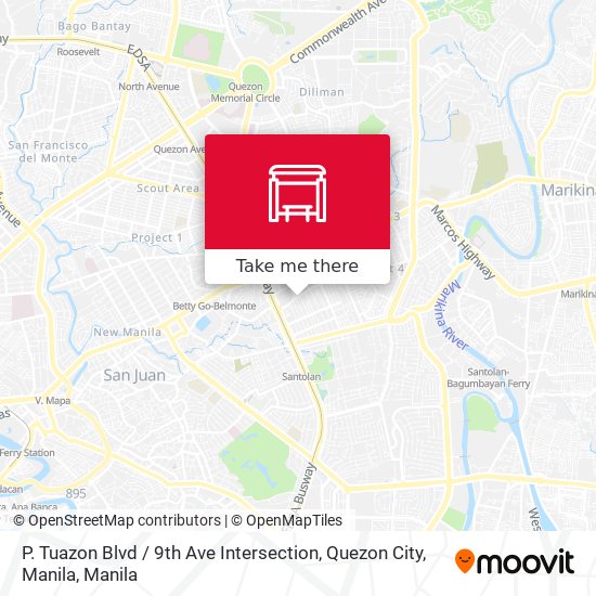 P. Tuazon Blvd / 9th Ave Intersection, Quezon City, Manila map
