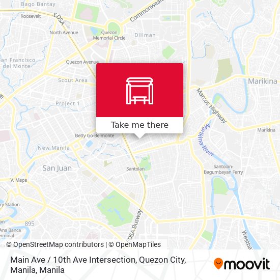 Main Ave / 10th Ave Intersection, Quezon City, Manila map