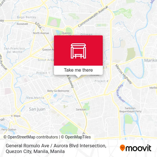 General Romulo Ave / Aurora Blvd Intersection, Quezon City, Manila map