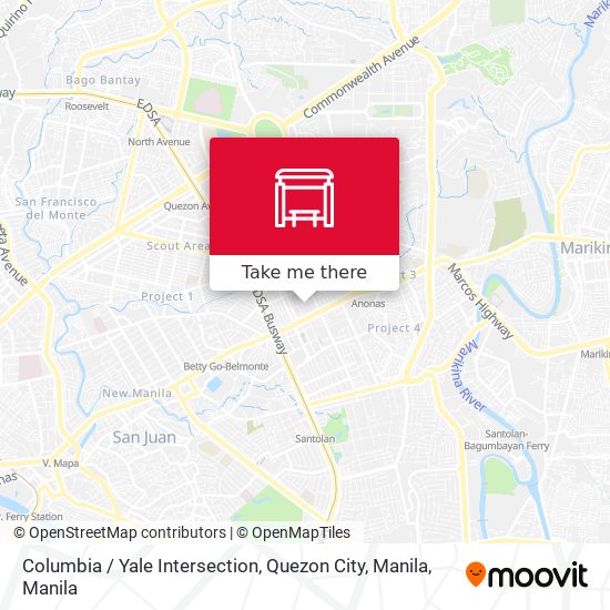 Columbia / Yale Intersection, Quezon City, Manila map
