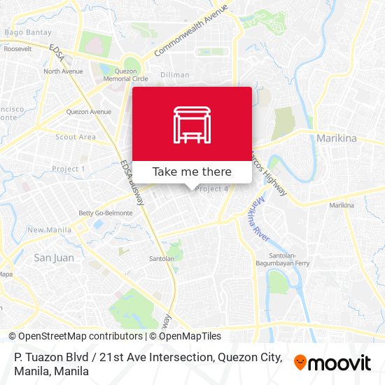 P. Tuazon Blvd / 21st Ave Intersection, Quezon City, Manila map