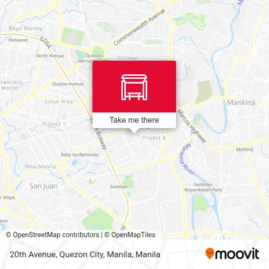 20th Avenue, Quezon City, Manila map