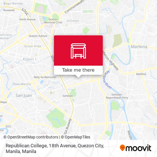 Republican College, 18th Avenue, Quezon City, Manila map
