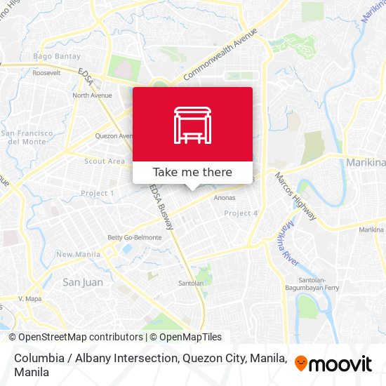 Columbia / Albany Intersection, Quezon City, Manila map