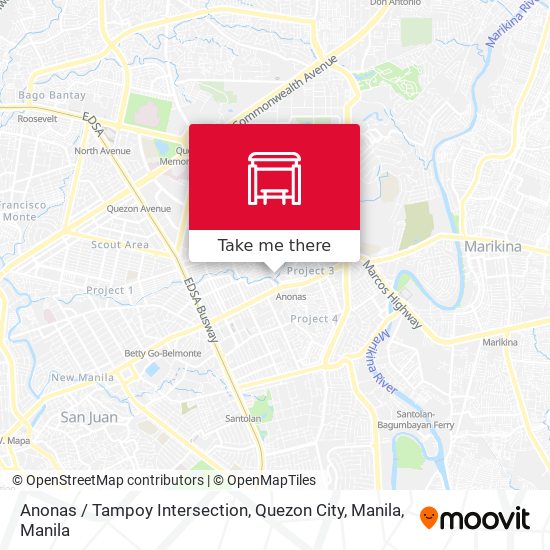 Anonas / Tampoy Intersection, Quezon City, Manila map