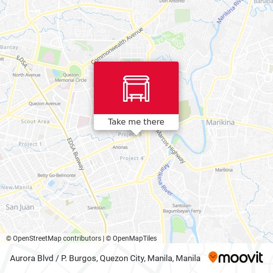 Aurora Blvd / P. Burgos, Quezon City, Manila map