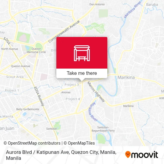 Aurora Blvd / Katipunan Ave, Quezon City, Manila map