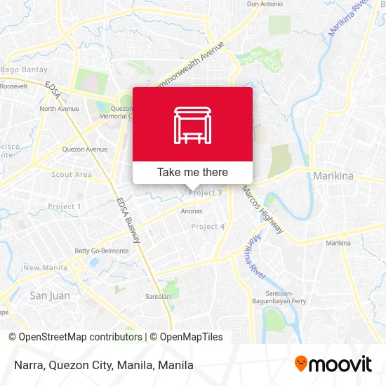 Narra, Quezon City, Manila map
