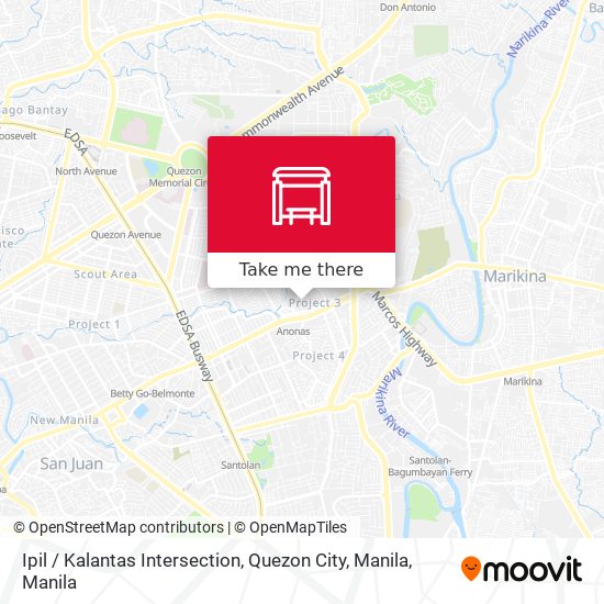 Ipil / Kalantas Intersection, Quezon City, Manila map