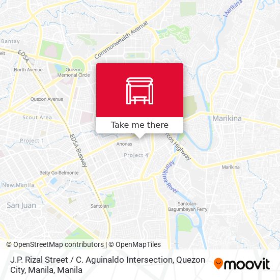 J.P. Rizal Street / C. Aguinaldo Intersection, Quezon City, Manila map