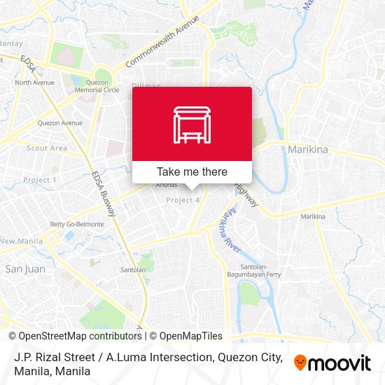 J.P. Rizal Street / A.Luma Intersection, Quezon City, Manila map