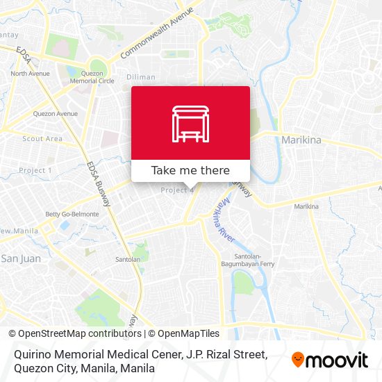 Quirino Memorial Medical Cener, J.P. Rizal Street, Quezon City, Manila map
