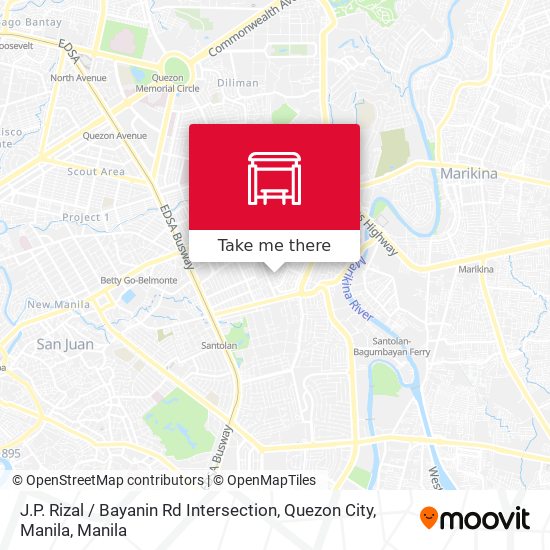 J.P. Rizal / Bayanin Rd Intersection, Quezon City, Manila map