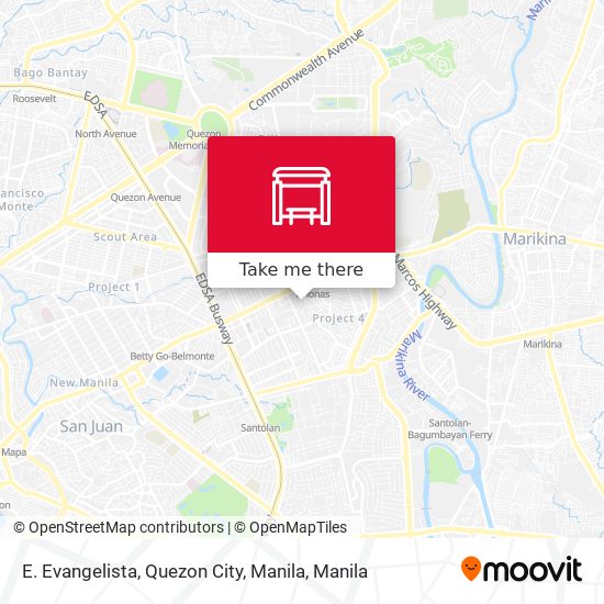 E. Evangelista,  Quezon City, Manila map