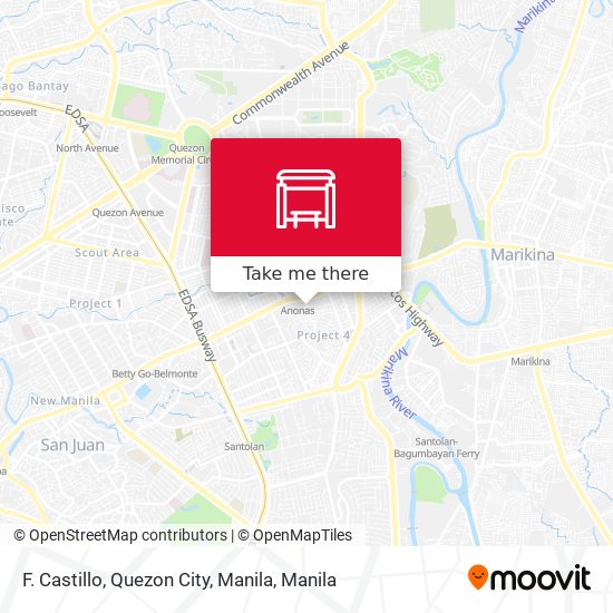 F. Castillo, Quezon City, Manila map