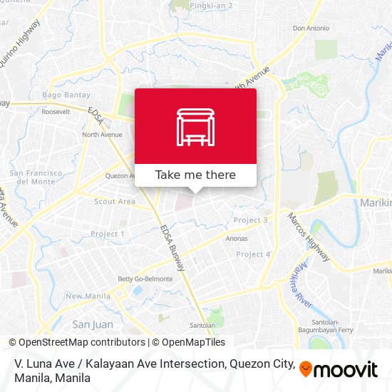 V. Luna Ave / Kalayaan Ave Intersection, Quezon City, Manila map