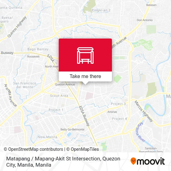 Matapang / Mapang-Akit St Intersection, Quezon City, Manila map