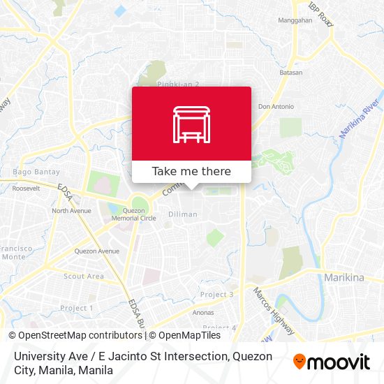 University Ave / E Jacinto St Intersection, Quezon City, Manila map