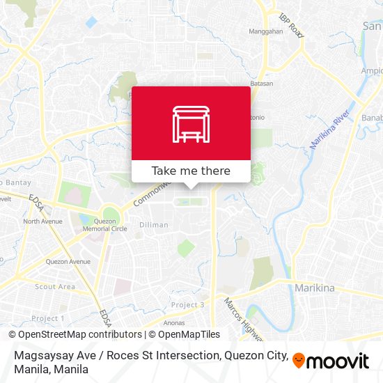 Magsaysay Ave / Roces St Intersection, Quezon City, Manila map