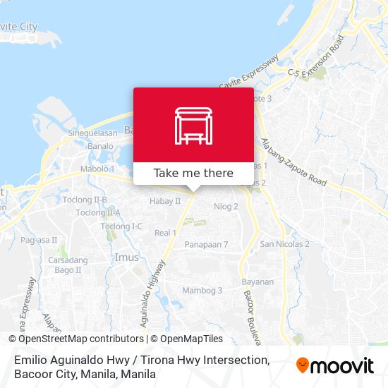 Emilio Aguinaldo Hwy / Tirona Hwy Intersection, Bacoor City, Manila map