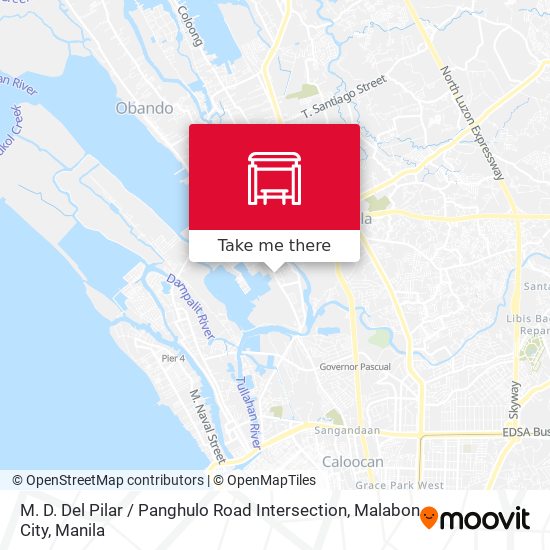 M. D. Del Pilar / Panghulo Road Intersection, Malabon City map