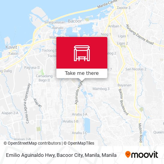 Emilio Aguinaldo Hwy, Bacoor City, Manila map