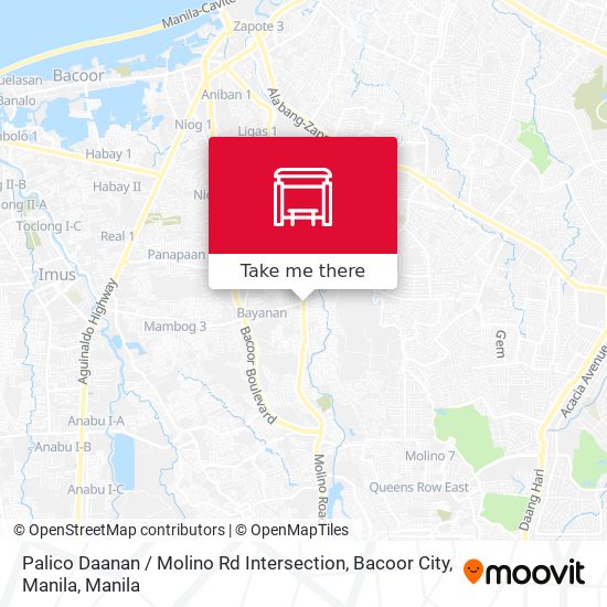 Palico Daanan / Molino Rd Intersection, Bacoor City, Manila map