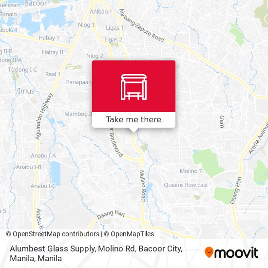 Alumbest Glass Supply, Molino Rd, Bacoor City, Manila map