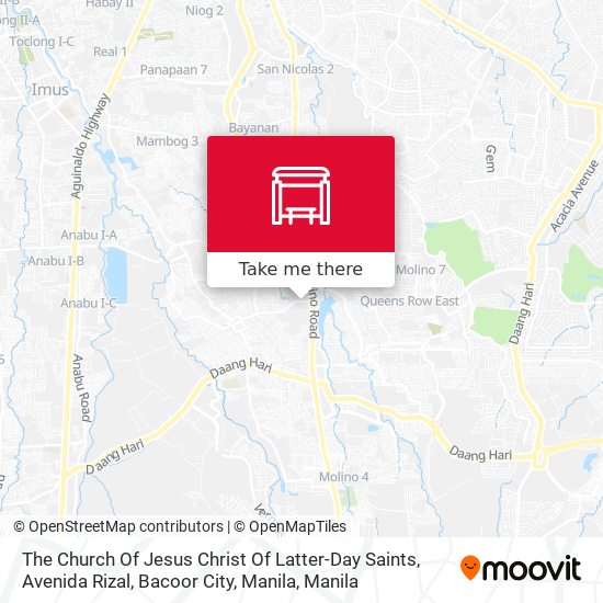 The Church Of Jesus Christ Of Latter-Day Saints, Avenida Rizal, Bacoor City, Manila map