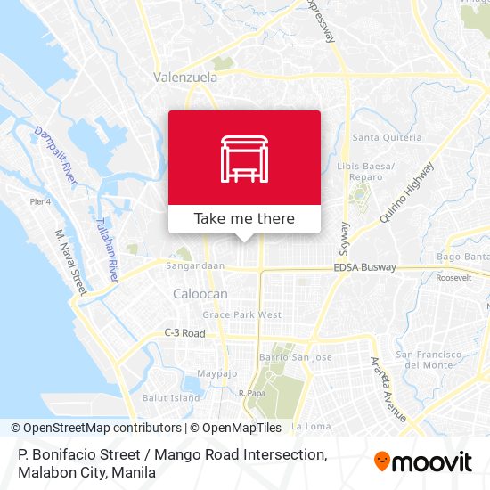 P. Bonifacio Street / Mango Road Intersection,  Malabon City map