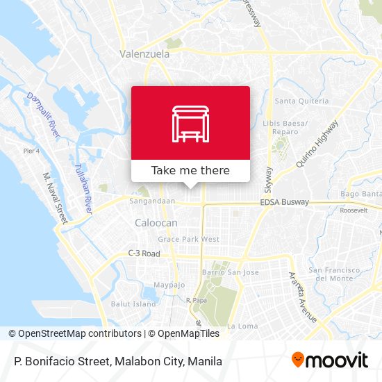 P. Bonifacio Street,  Malabon City map