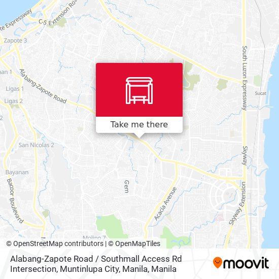 Alabang-Zapote Road / Southmall Access Rd Intersection, Muntinlupa City, Manila map