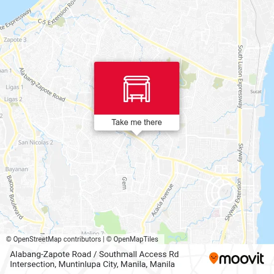 Alabang-Zapote Road / Southmall Access Rd Intersection, Muntinlupa City, Manila map