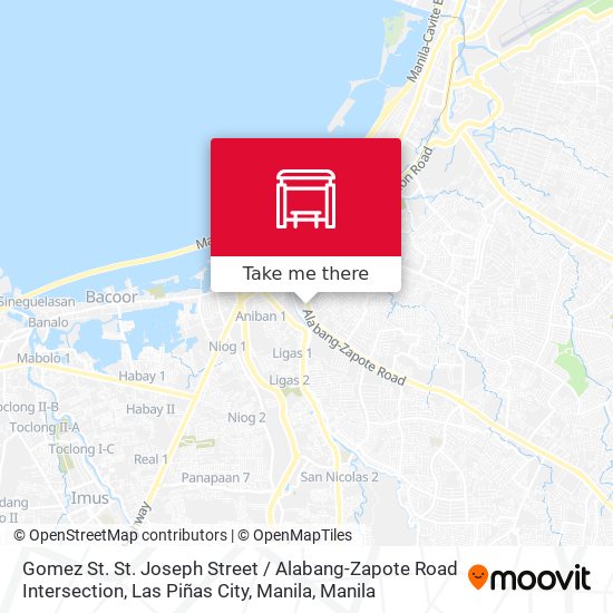 Gomez St. St. Joseph Street / Alabang-Zapote Road Intersection, Las Piñas City, Manila map