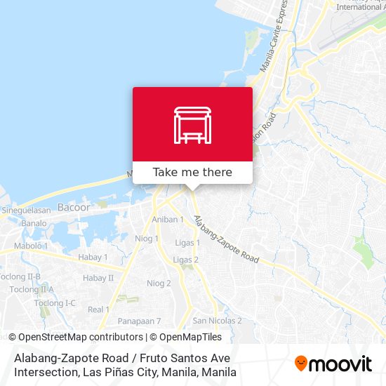 Alabang-Zapote Road / Fruto Santos Ave Intersection, Las Piñas City, Manila map
