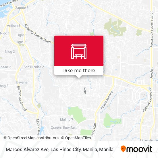 Marcos Alvarez Ave, Las Piñas City, Manila map