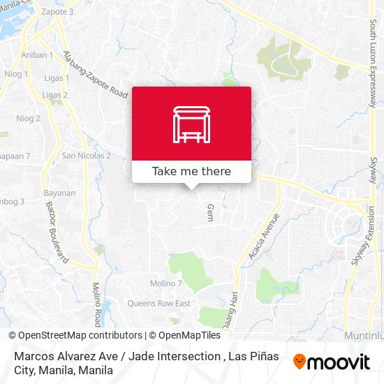 Marcos Alvarez Ave / Jade Intersection , Las Piñas City, Manila map