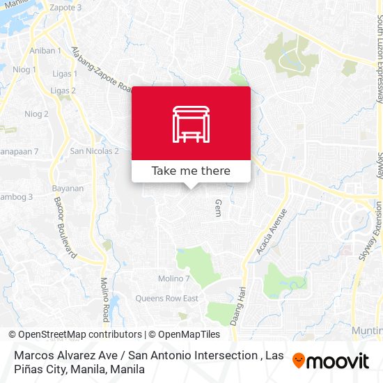 Marcos Alvarez Ave / San Antonio Intersection , Las Piñas City, Manila map