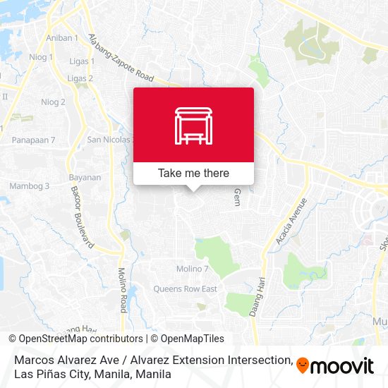 Marcos Alvarez Ave / Alvarez Extension Intersection, Las Piñas City, Manila map