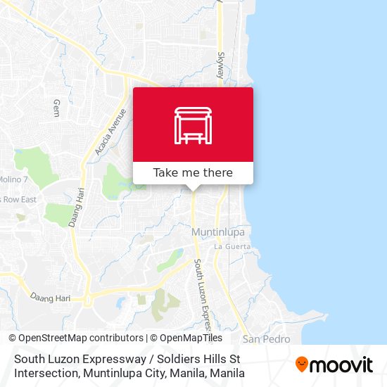 South Luzon Expressway / Soldiers Hills St Intersection, Muntinlupa City, Manila map
