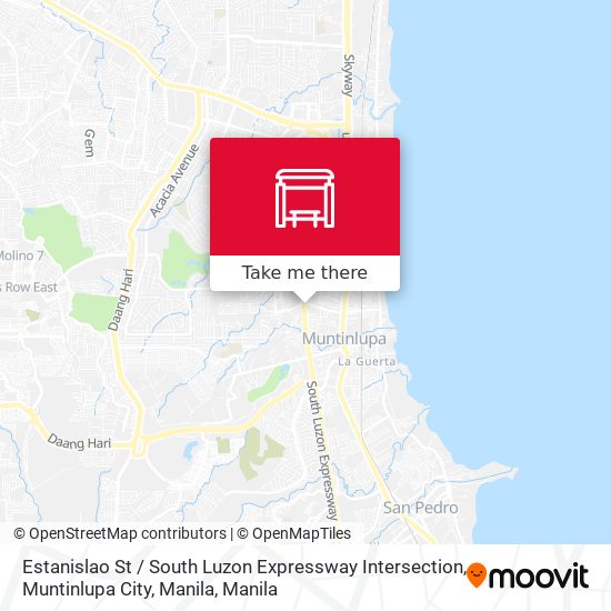 Estanislao St / South Luzon Expressway Intersection, Muntinlupa City, Manila map