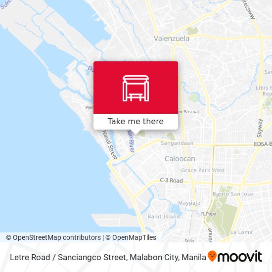 Letre Road / Sanciangco Street, Malabon City map