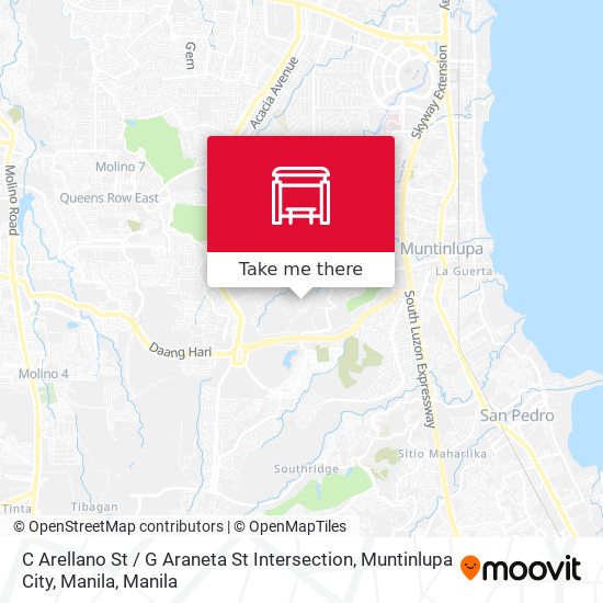 C Arellano St / G Araneta St Intersection, Muntinlupa City, Manila map