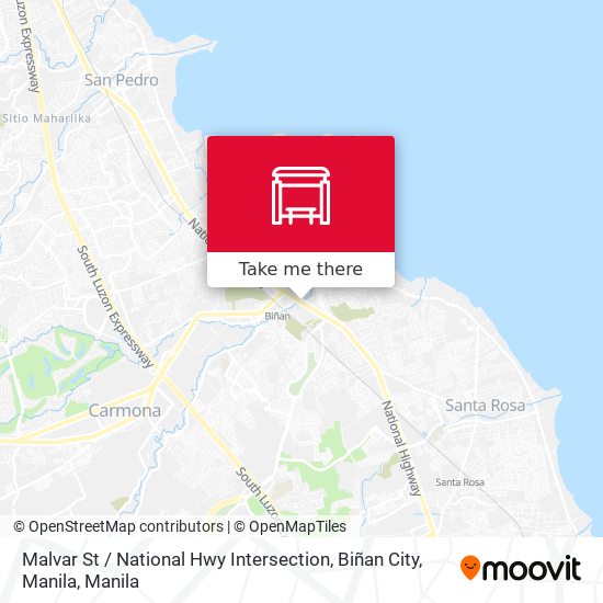 Malvar St / National Hwy Intersection, Biñan City, Manila map